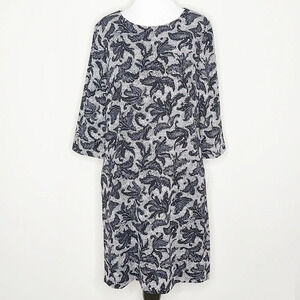 NWT Ellen Tracy Black & White Floral Print Dress 6